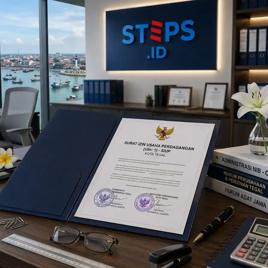 Ilustrasi dokumen legal dan perizinan tegal